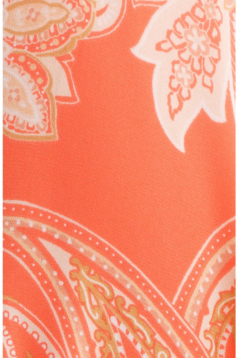 Paisley Belted Fit & Flare Shirtdress, Alternate, color, CORAL PAISLEY