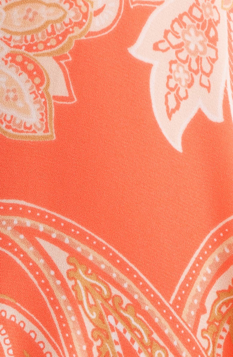 Tahari ASL Paisley Belted Fit & Flare Shirtdress, Alternate, color, Coral Paisley