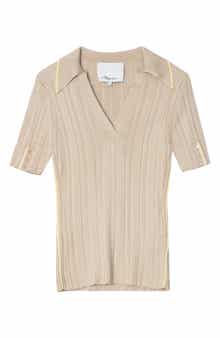 Contrast Trim V-Neck Polo