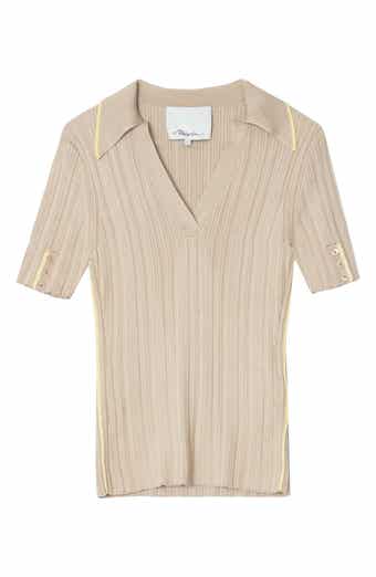 Contrast Trim V-Neck Polo