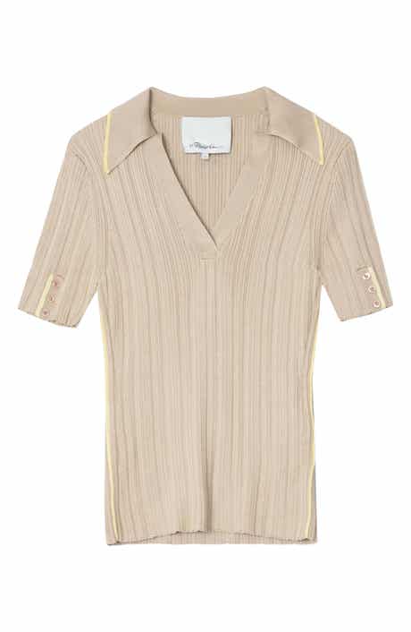 Contrast Trim V-Neck Polo