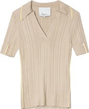 3.1 Phillip Lim Contrast Trim V-Neck Polo