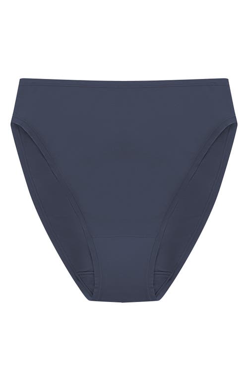 Natori Bliss Bare Cotton High Cut Briefs In Blue