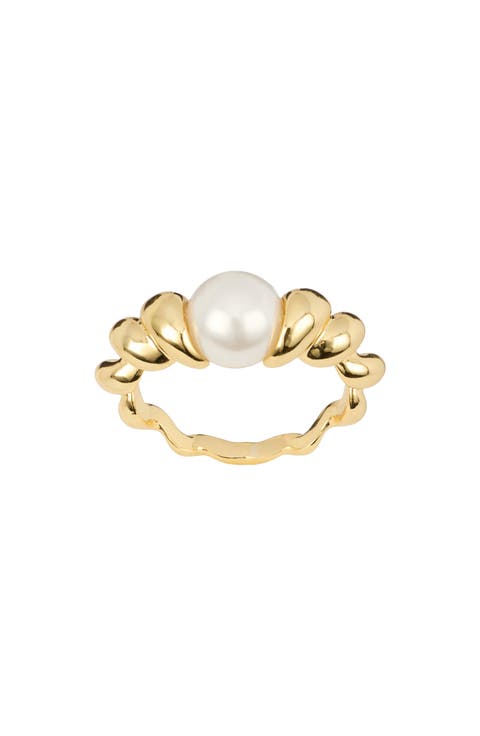 Simulated Pearl Band Ring