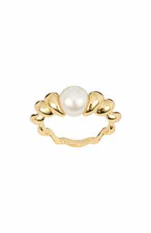 Simulated Pearl Band Ring
