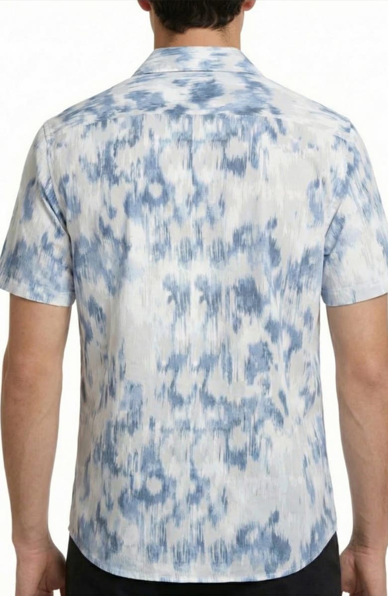 Report Collection Abstract Print Camp Shirt, Alternate, color, Periwinkle