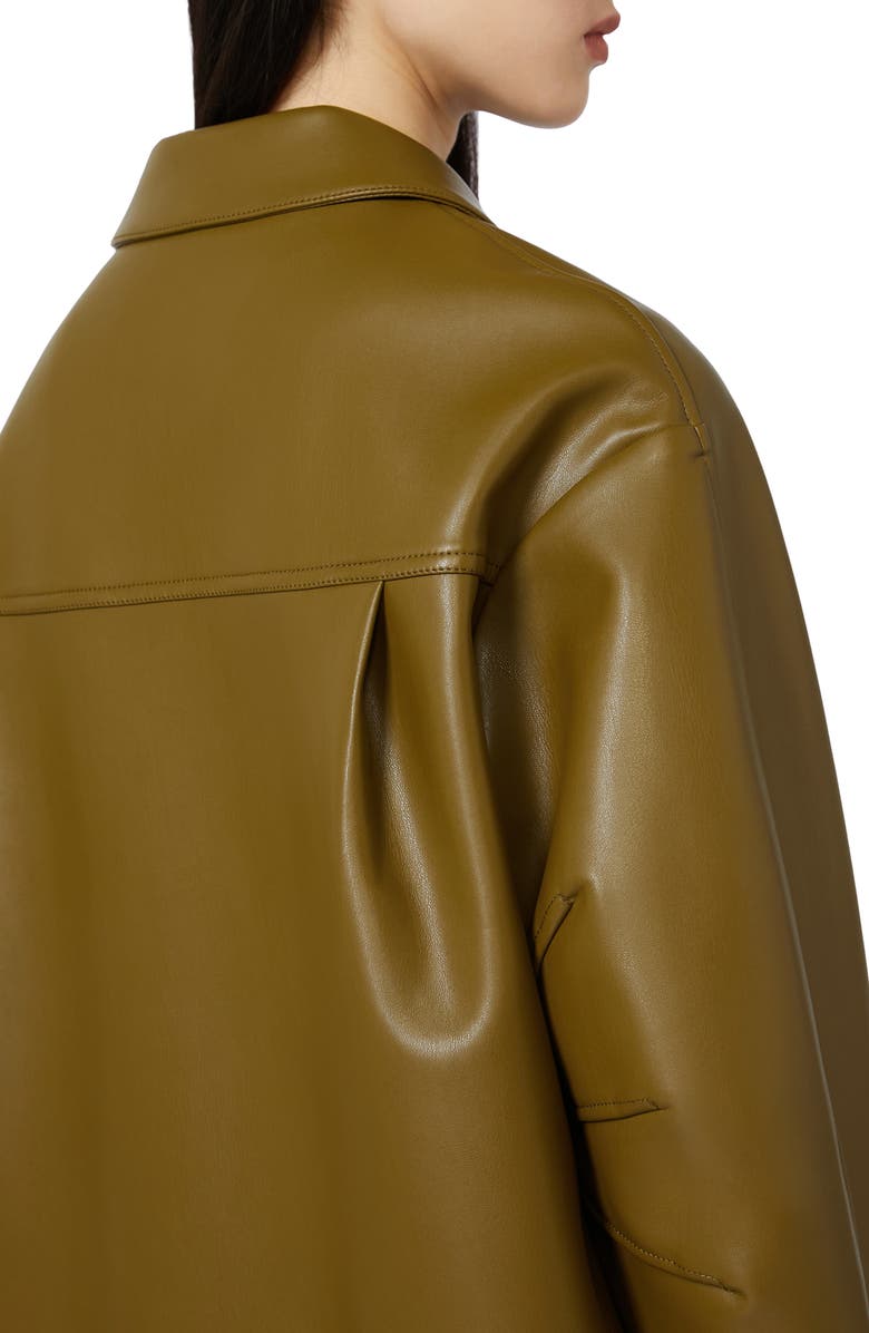 MM by Max Mara Fuoco Faux Leather Jacket, Alternate, color, Olive Green