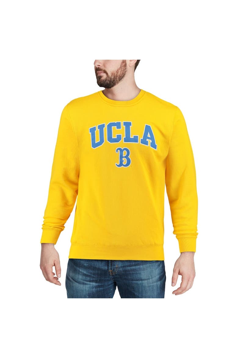 Men's Colosseum Gold UCLA Bruins Arch & Logo Crew Neck Sweatshirt, Alternate, color, Gold