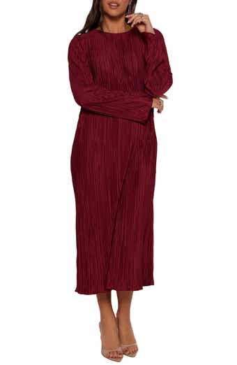 Petal & Pup Tannikah Long Sleeve Plissé Maxi Dress
