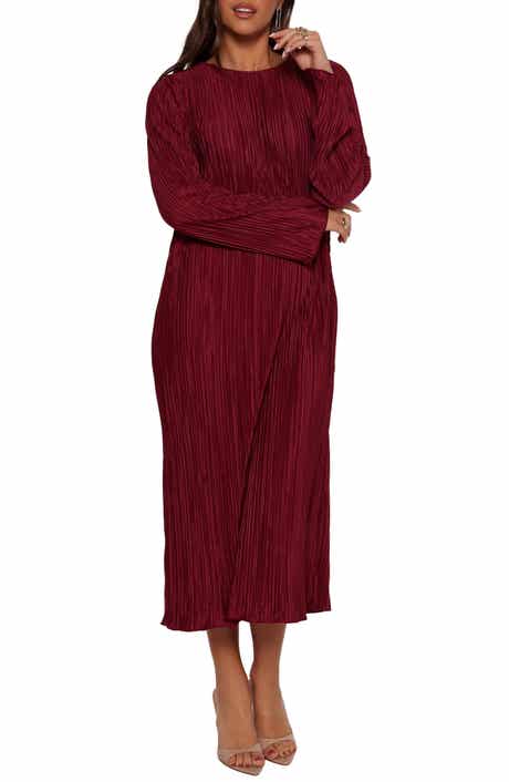 Petal & Pup Tannikah Long Sleeve Plissé Maxi Dress