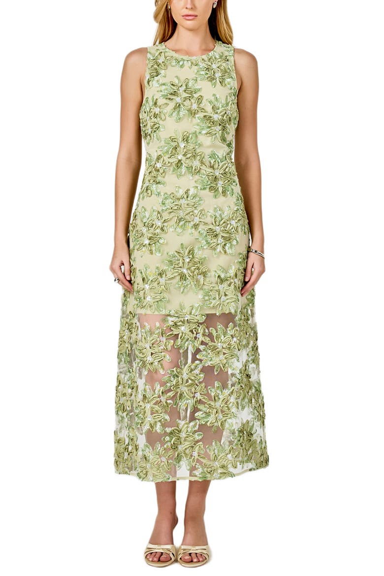 Texture Sleeveless Maxi Dress, Main, color, SAGE