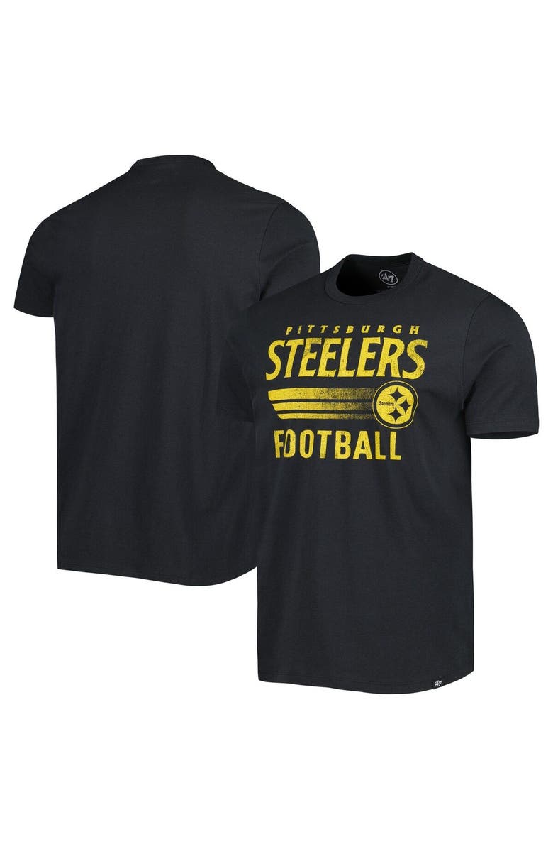 '47 Men's '47 Black Pittsburgh Steelers Wordmark Rider Franklin T-Shirt, Main, color, 
