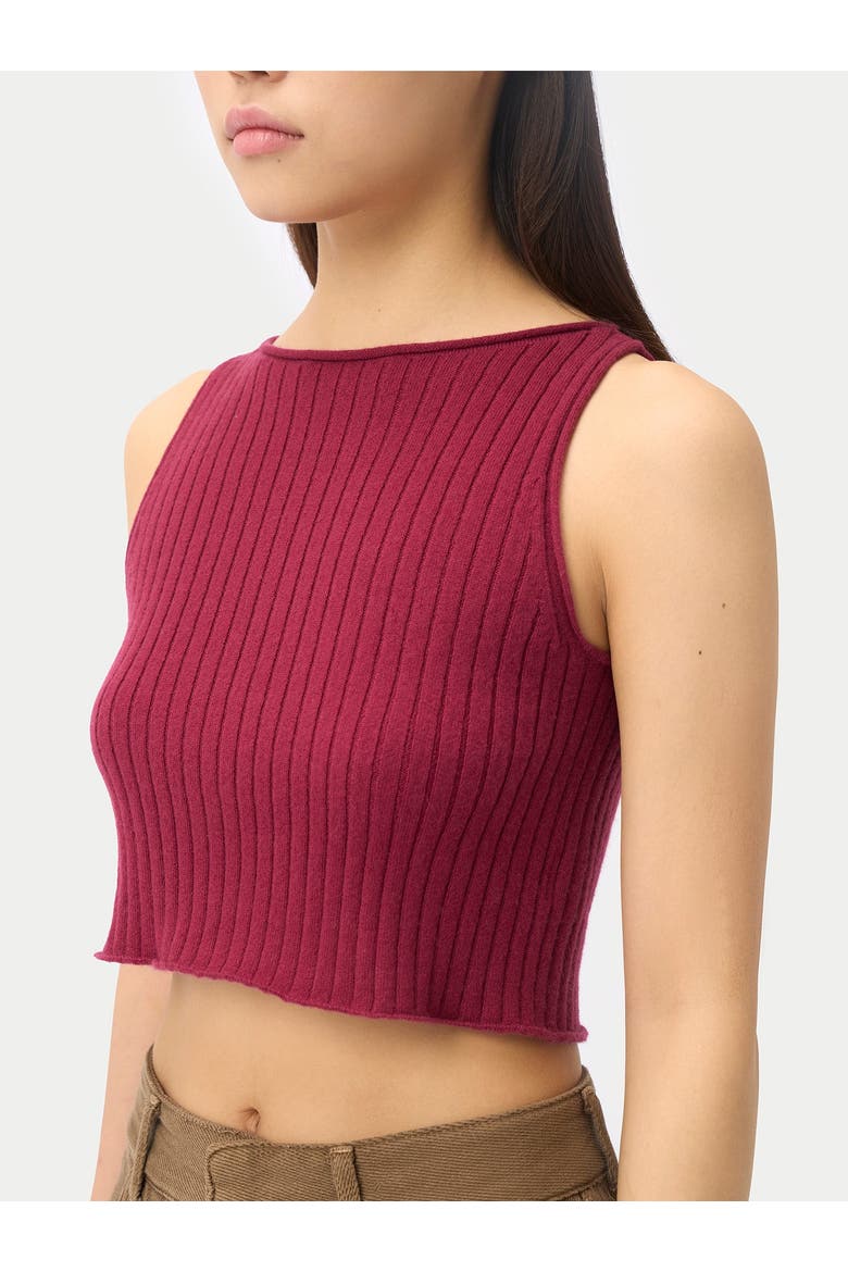Cashmere Crop Top, Alternate, color, dry rose