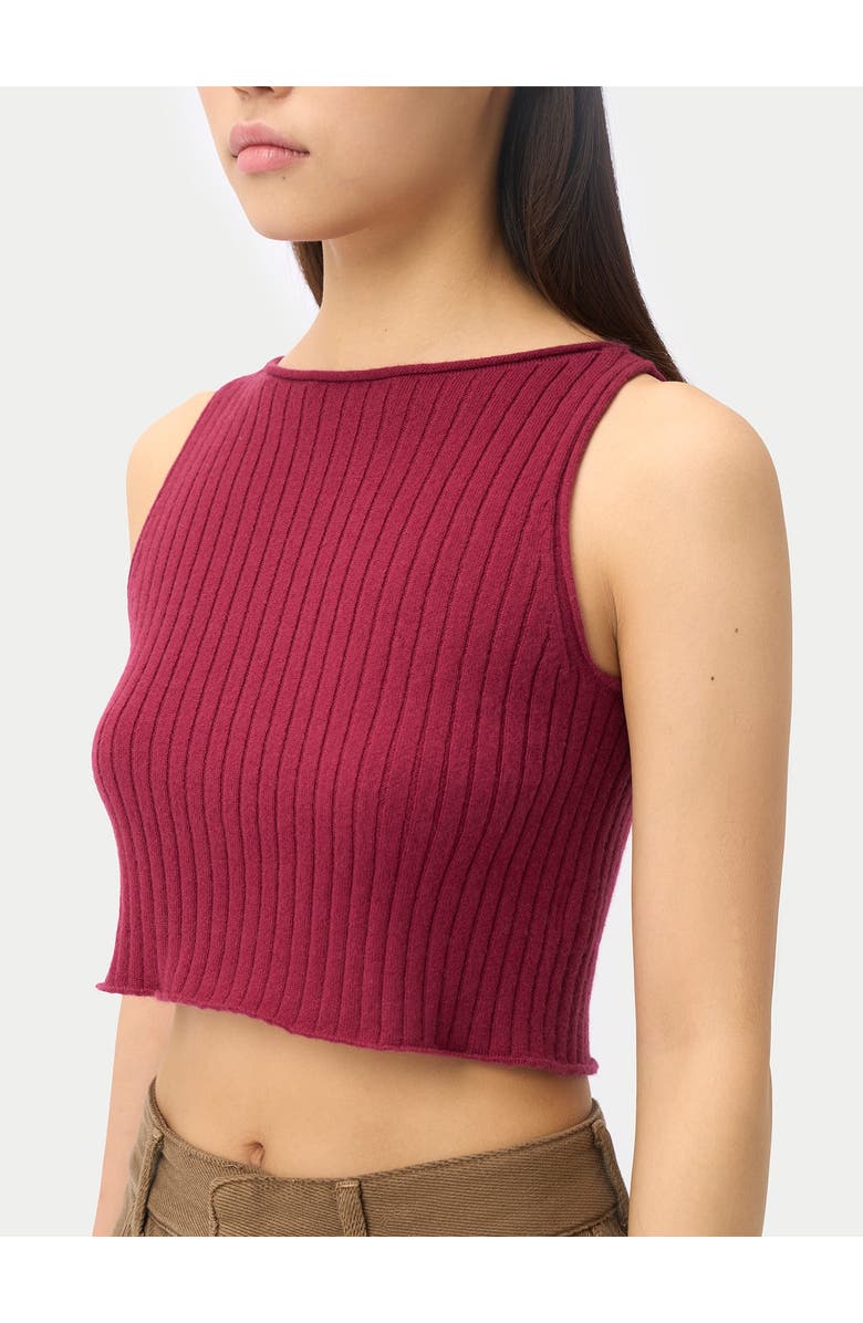 GOBI Mongolian Cashmere Cashmere Crop Top, Alternate, color, Dry Rose