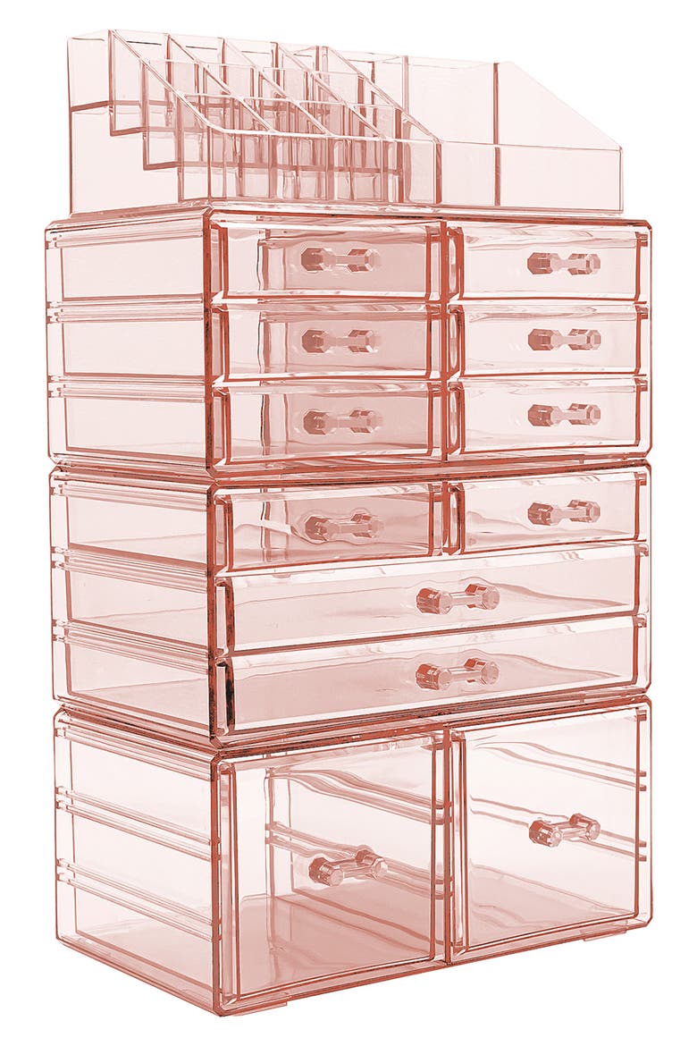 Makeup and Jewelry Storage Case, Main, color, PINK