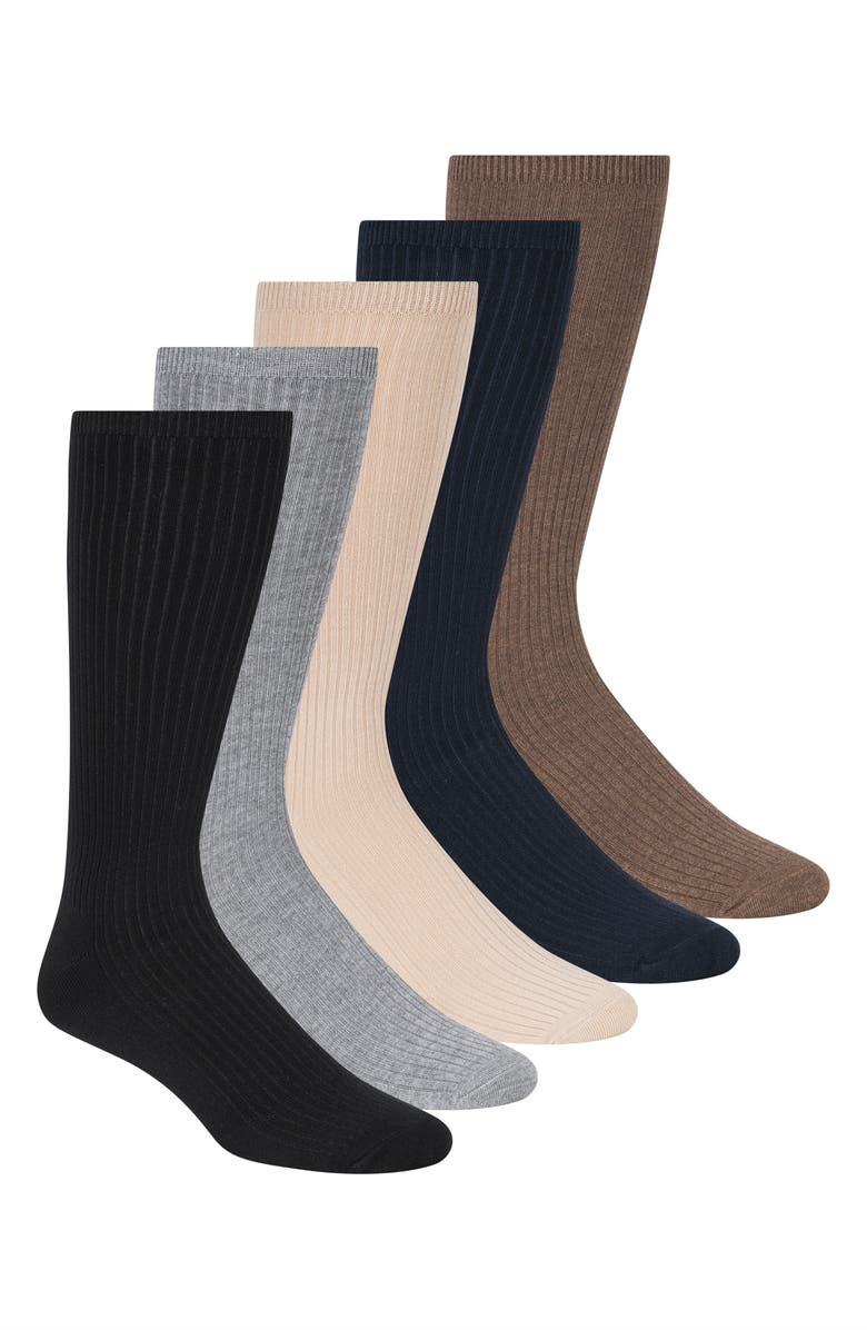 Scotch & Soda 5-Pack Crew Socks, Main, color, Black
