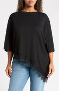 Renee C Lace Hem Asymmetric Top