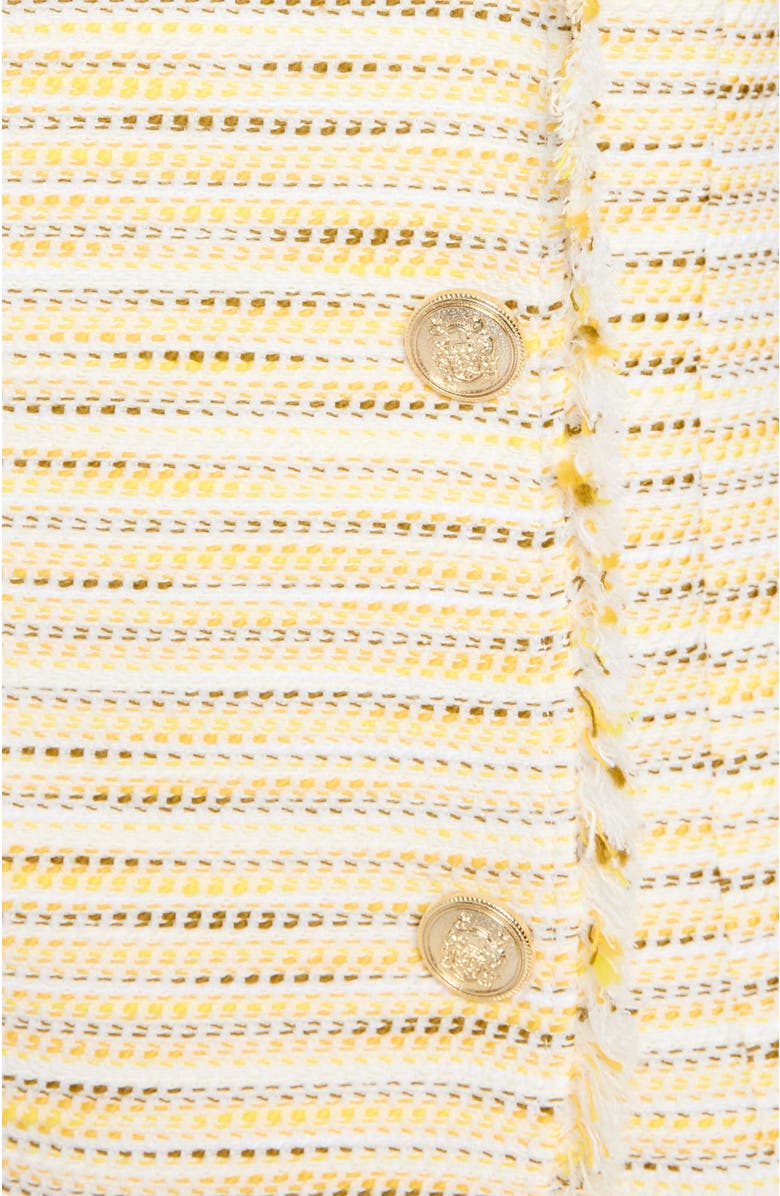 Santorelli DEE Sleeveless Double Breasted A-Line Dress with Asymmetric Skirt Panel in Lightweight Cotton Tweed, Alternate, color, 