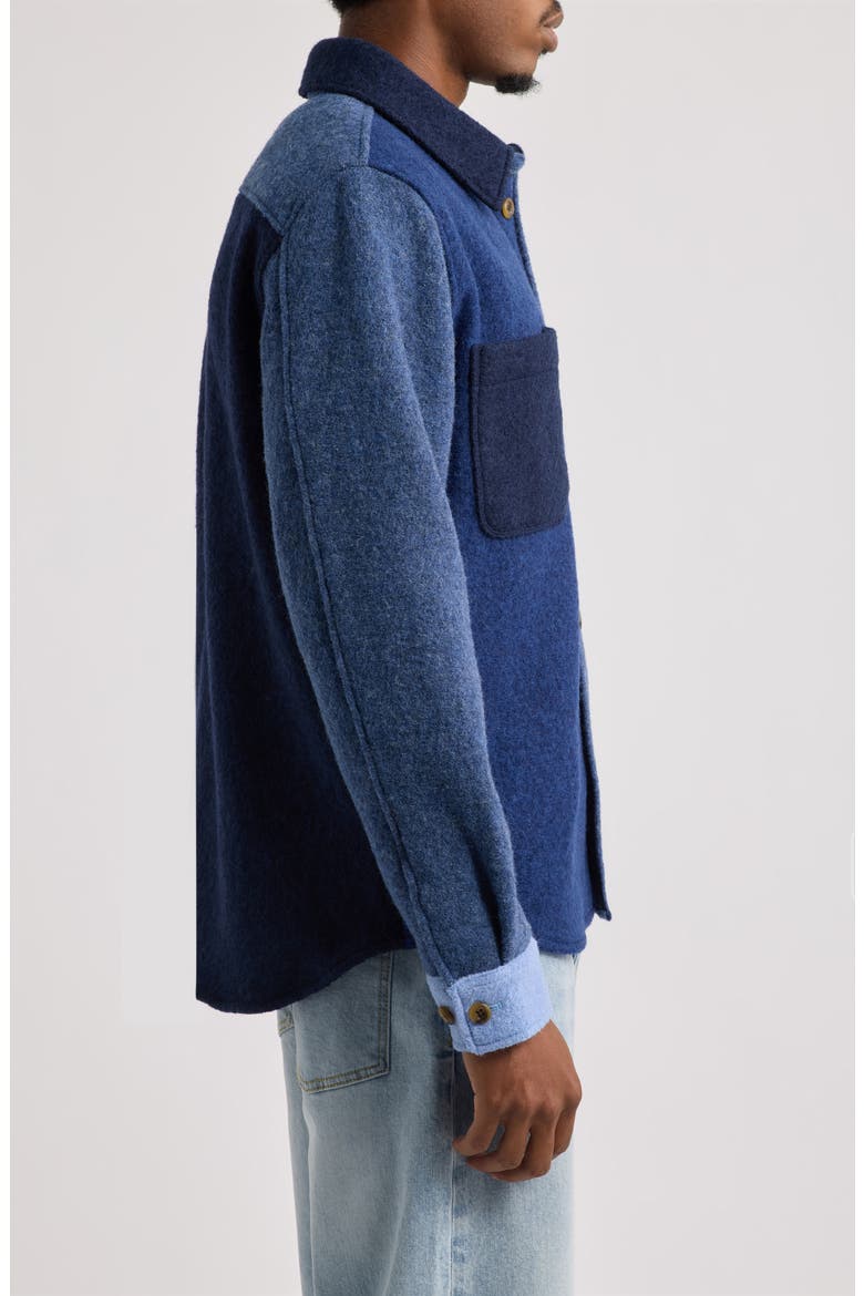Wool Colorblocked Overshirt, Alternate, color, DARK NAVY BLUE