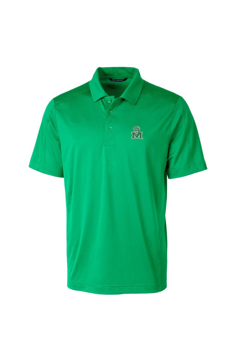 Cutter & Buck Kelly Green Marshall Thundering Herd Primary Team Logo Prospect Textured Stretch Polo, Alternate, color, Kelly Green