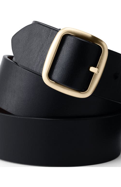 Lands' End Plus Size Reversible Denim Belt In Black/dark Brown