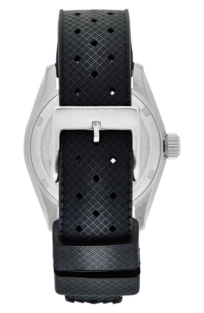 VAER D4 Meridian Black Solar Dive Watch, 38mm, Alternate, color, Navy/Bracelet