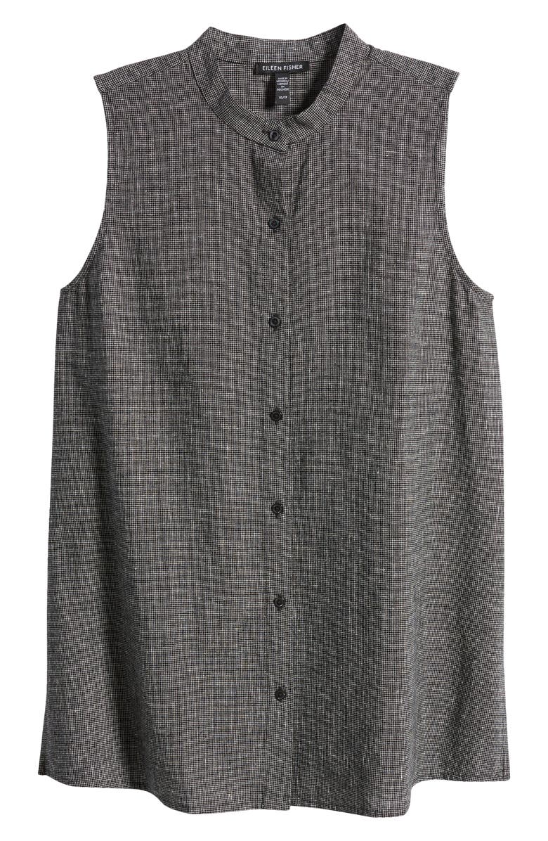 Eileen Fisher Longline Hemp & Organic Cotton Button-Up Shirt, Alternate, color, 