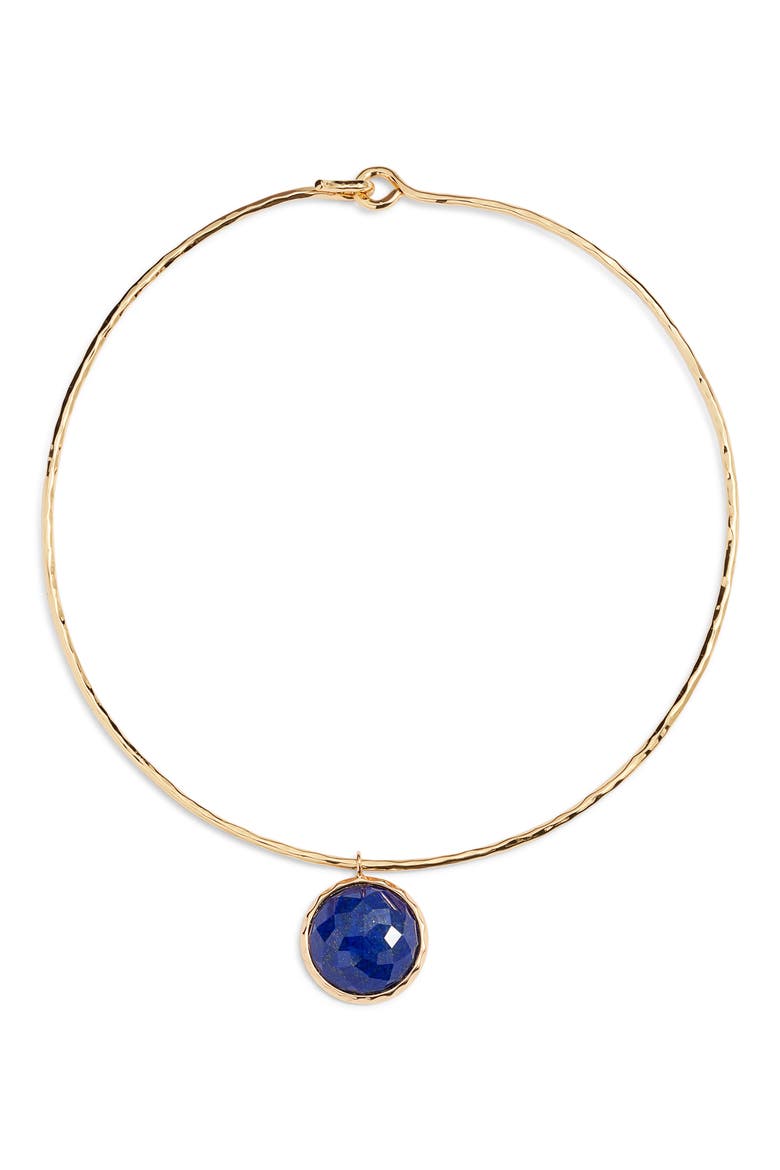 Lapis Pendant Collar Necklace, Main, color, BLUE
