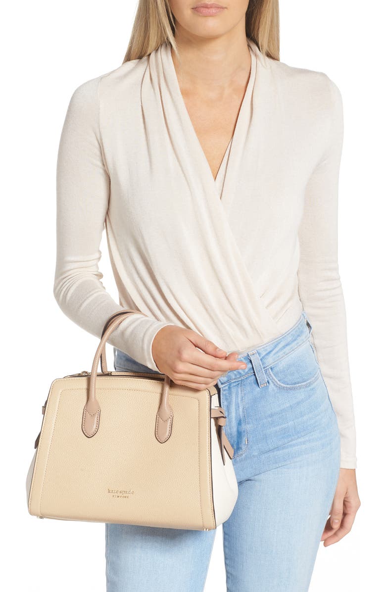 Kate Spade New York knott colorblock leather satchel, Alternate, color,