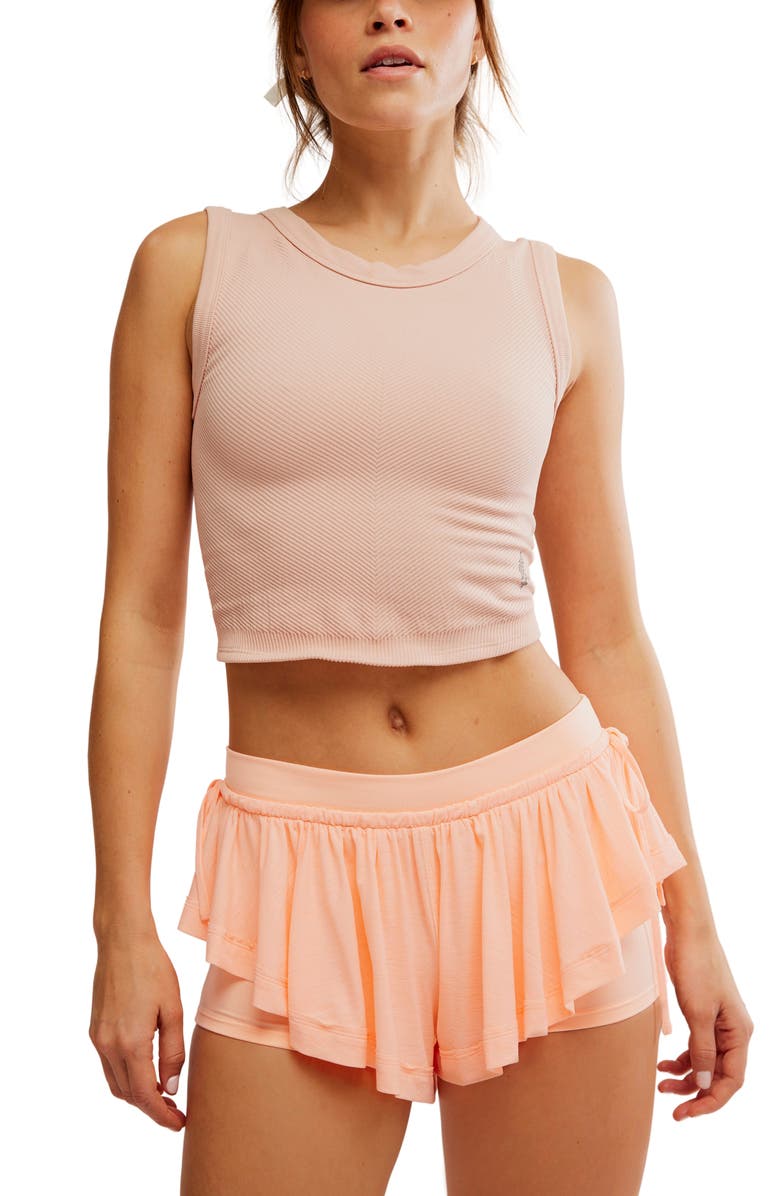 FREE PEOPLE MOVEMENT Tempo Flow Shorts, Alternate, color, Peach