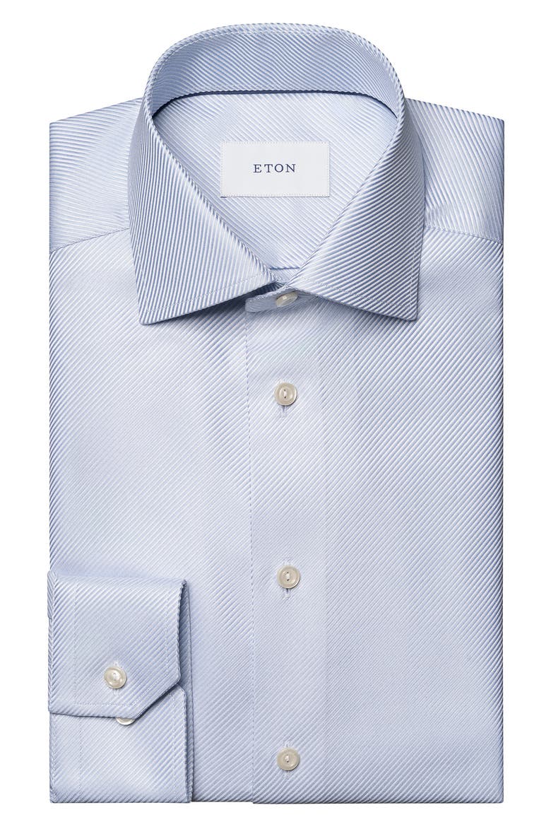Slim Fit Diagonal Weave Dress Shirt, Main, color, LIGHT BLUE