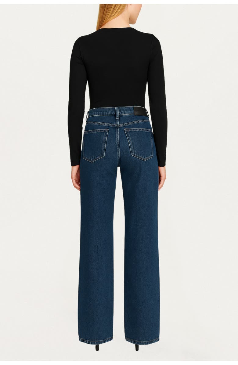 Nocturne Long-Sleeve Jersey Bodysuit, Alternate, color, Black