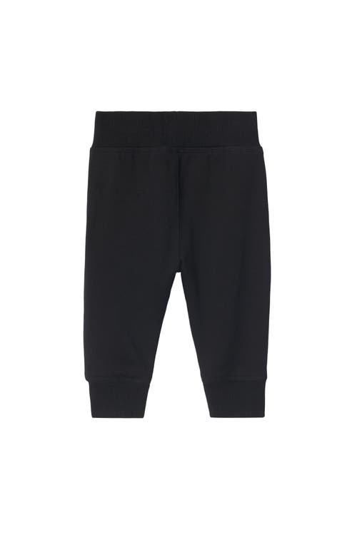 Burberry Check Trim Cotton Jogging Pants In Black