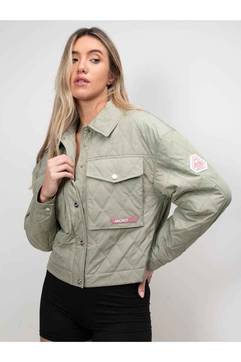 Eden Quilted Shirt Jacket, Main, color, Sage