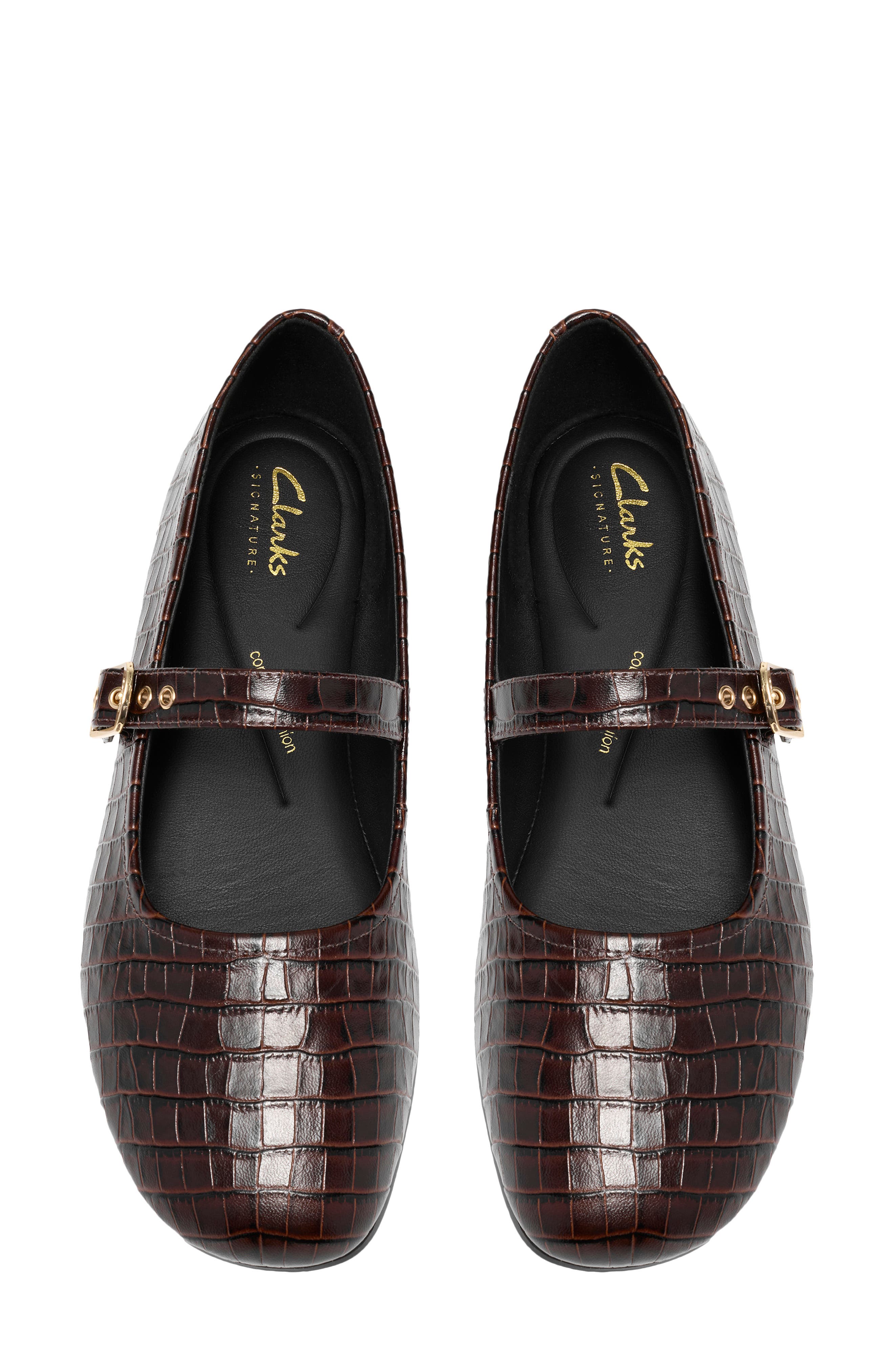 Livia Jane Leather Mary Jane Flat, Alternate, color, DARK BROWN CROC