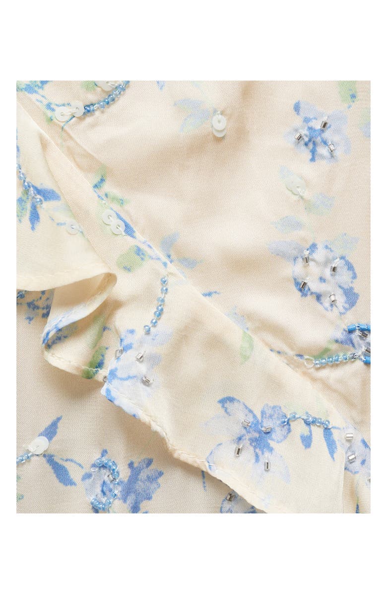 MANGO Floral Sequin Ruffle Minidress, Alternate, color, 