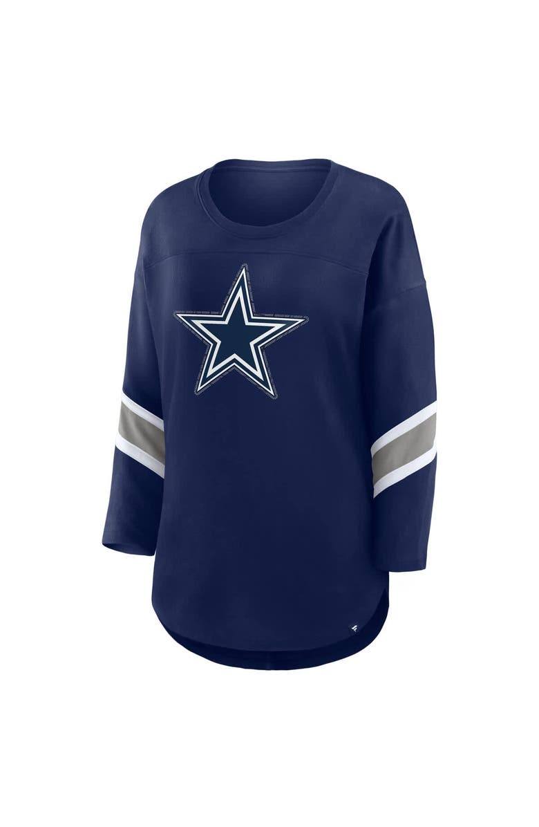 FANATICS Women's Fanatics  Navy Dallas Cowboys Redzone Bling 3/4-Sleeve T-Shirt, Alternate, color, Navy