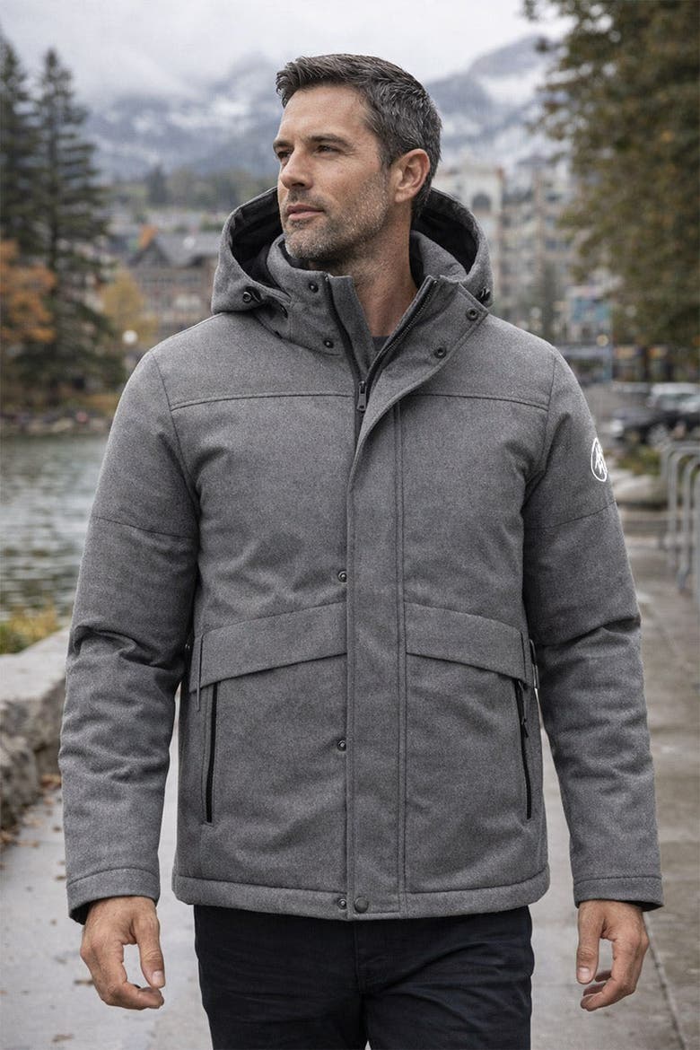 Truckee Herringbone Down Jacket, Alternate, color, Grey Heather
