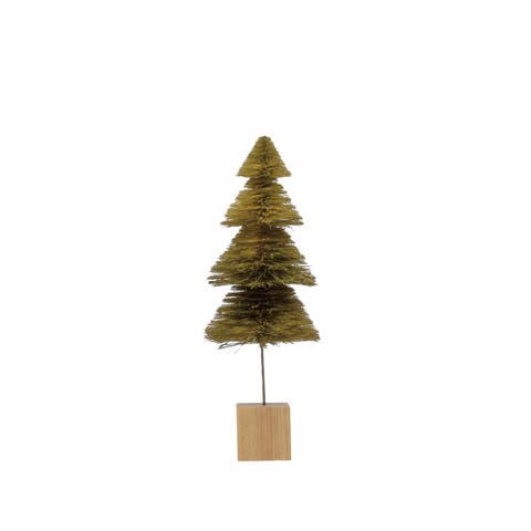 Sisal Bottle Brush Tree with Wood Base