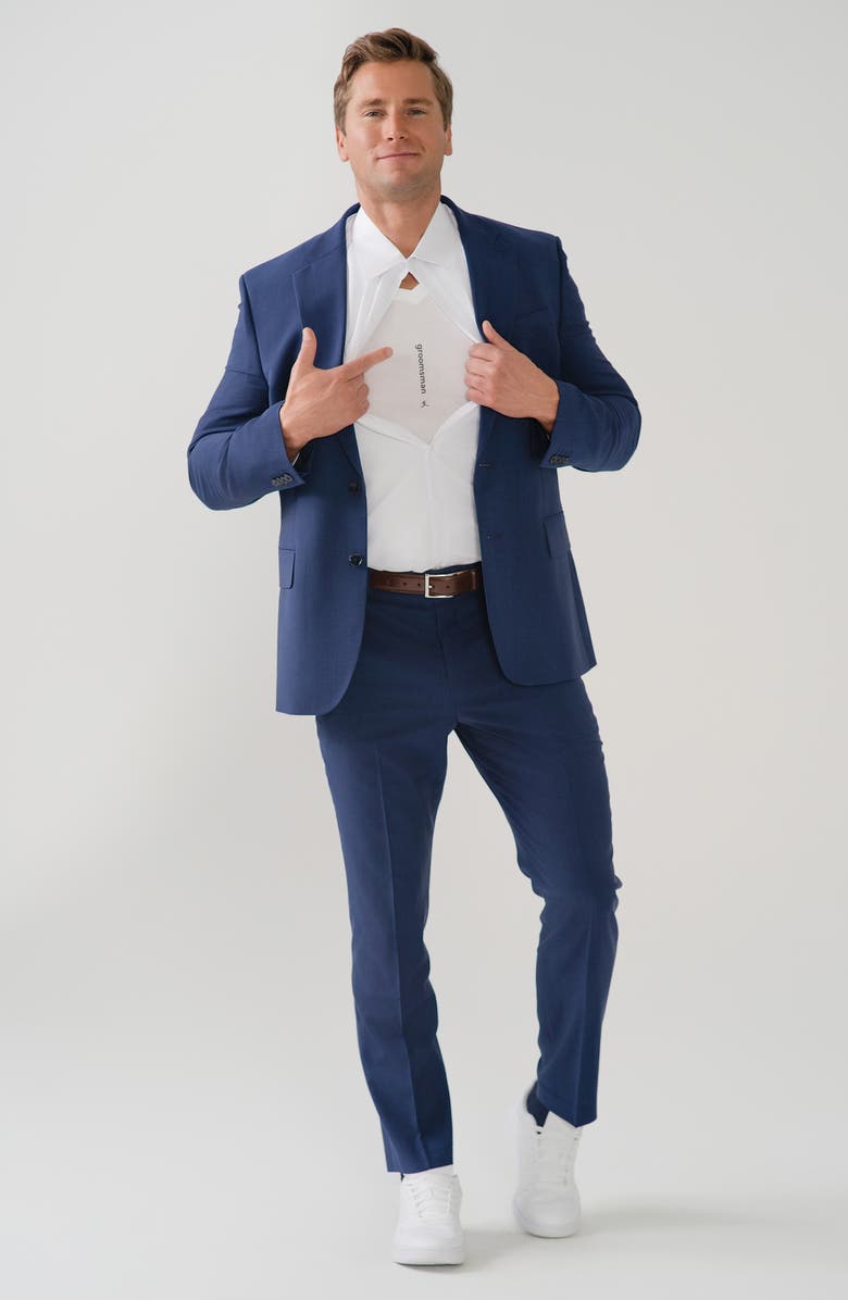 BORED REBEL Groomsman V-Neck Graphic Undershirt, Alternate, color, White