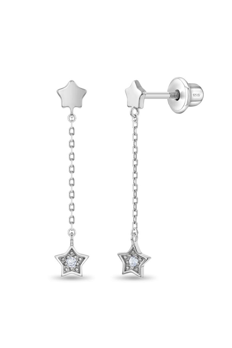 Dancing Star Girl Earrings, Main, color, Silver