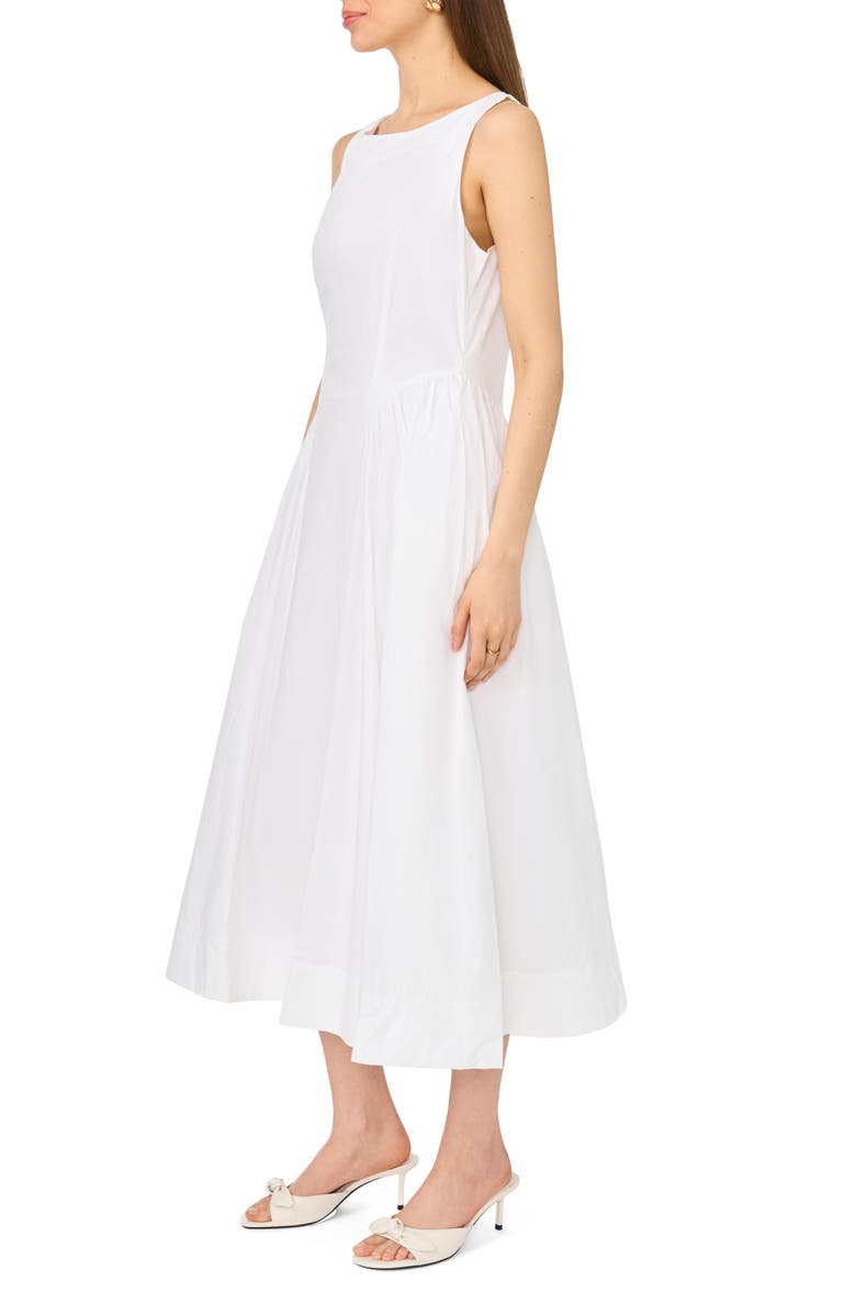 CeCe Godet Pleat Maxi Dress, Alternate, color, Ultra White