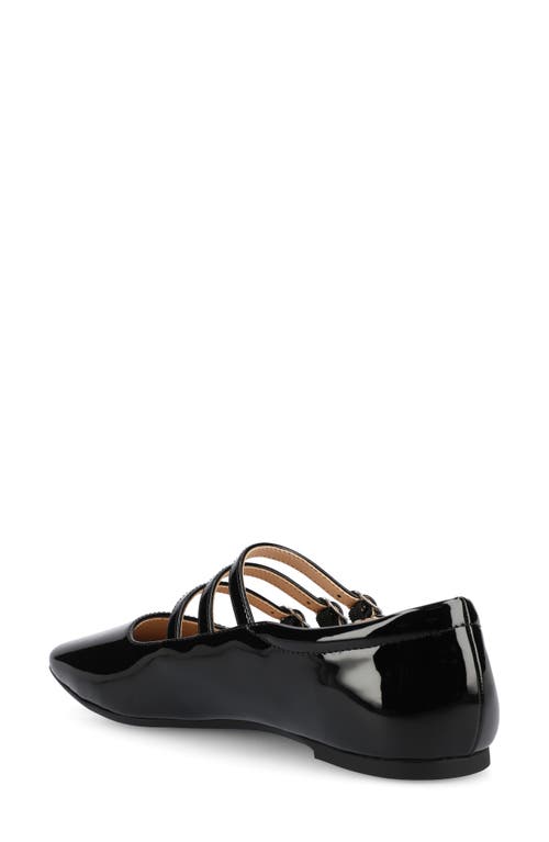 Journee Collection Darlin Multi Strap Mary Jane Flat In Patent/black