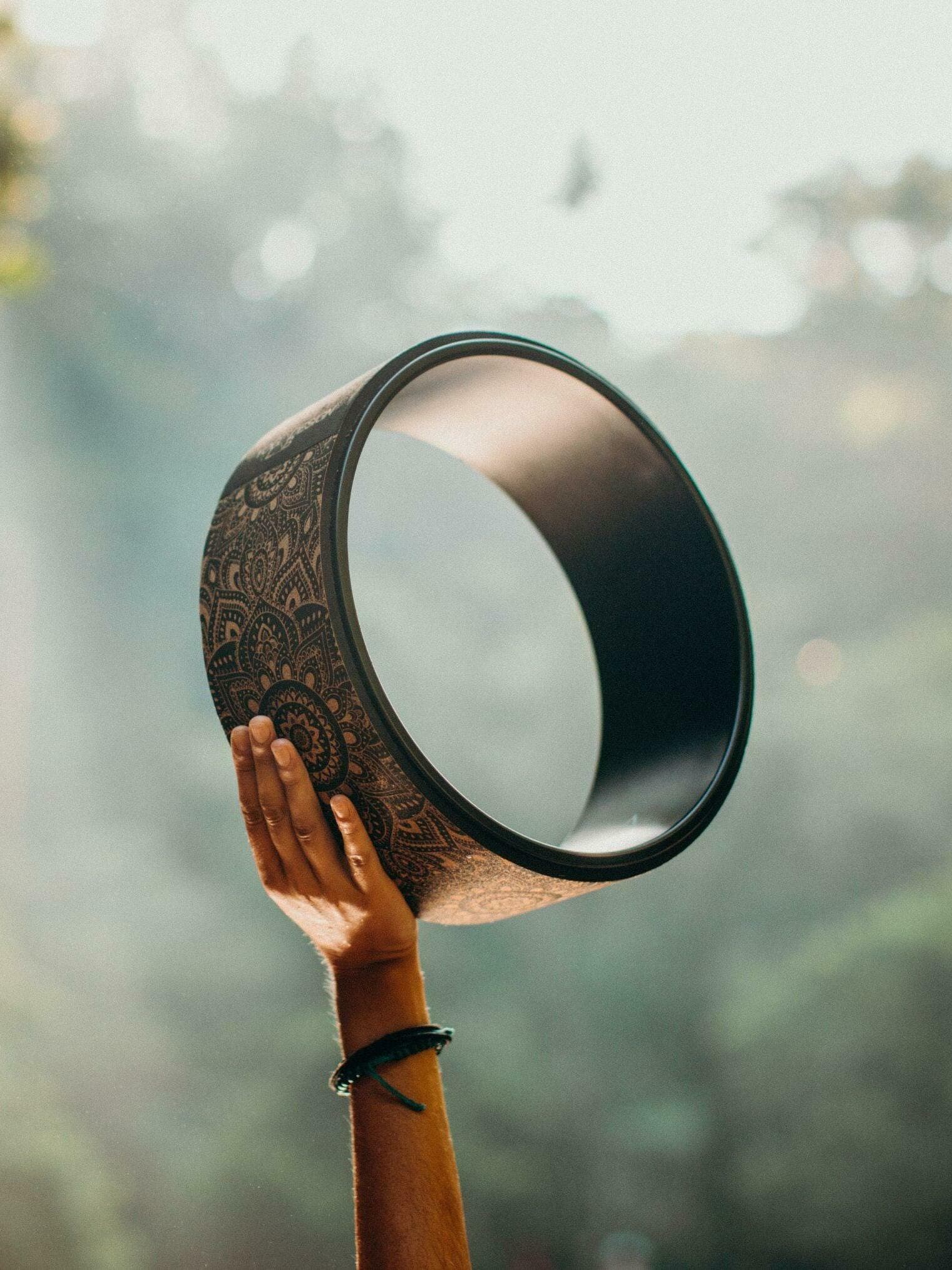 Yoga Design Lab Yoga Wheel Cork Mandala Black | Nordstrom