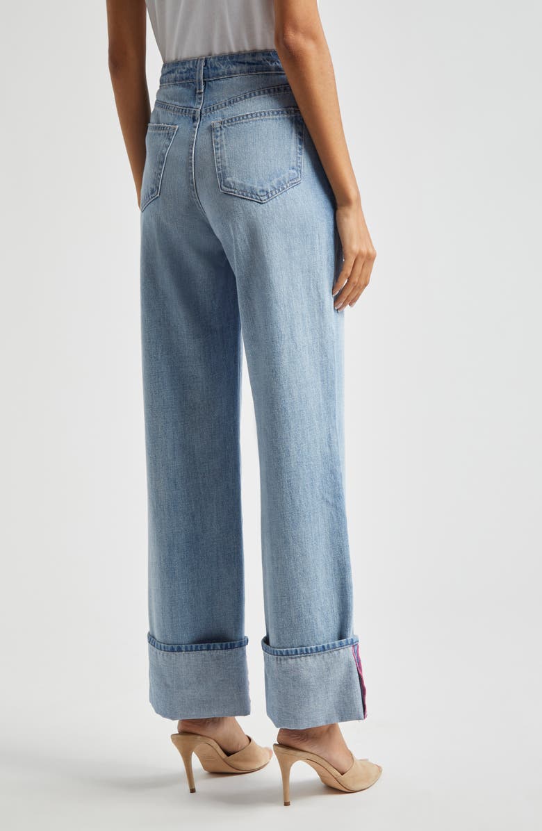 L'AGENCE Miley High Waist Cuff Wide Leg Jeans, Alternate, color, Emerson