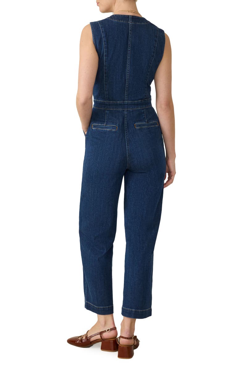 Faherty Giselle Sleeveless Denim Jumpsuit, Alternate, color,