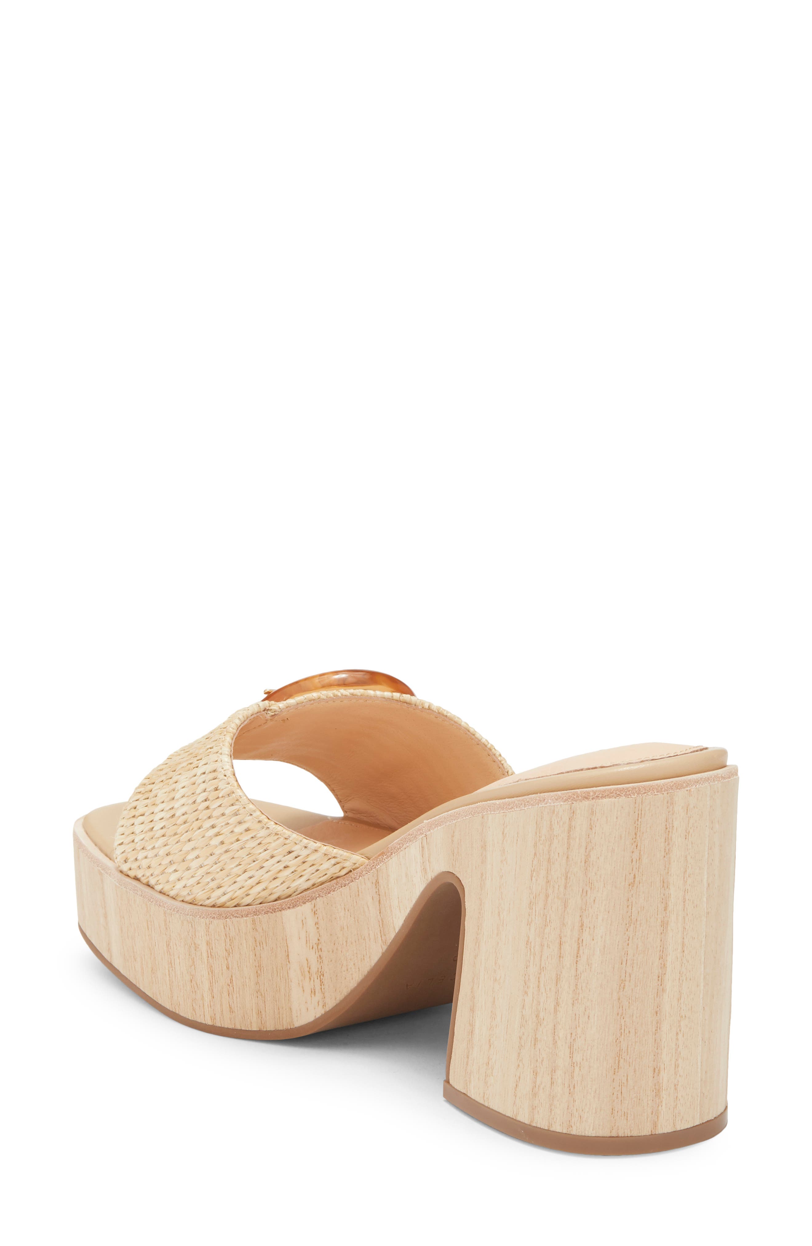 Cecelia New York Charlie Buckle Platform Slide Sandal, Alternate, color, Tea