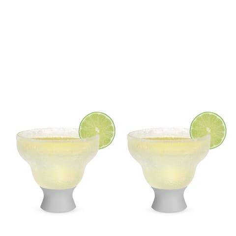 Glass FREEZE Margarita Cooling Cup Set of 2