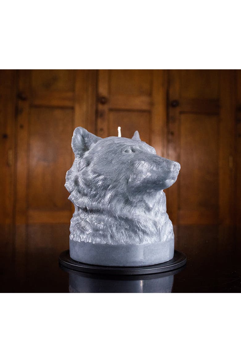 Wolf Head Candle, Alternate, color, Gunmetal Grey