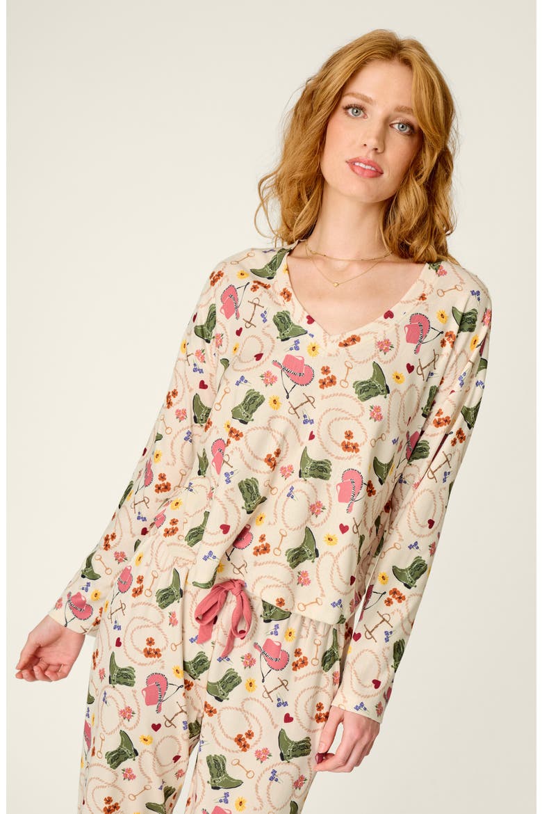 Saddle Up Sleep Top, Alternate, color, BEIGE